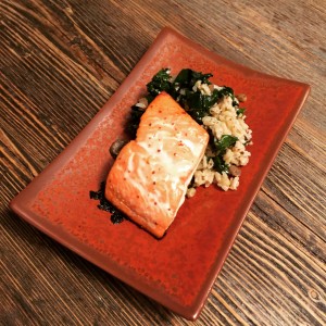 Maple Mustard Glazed Salmon. Using Sir Kensington's Spicy Brown Mustard and Mayo